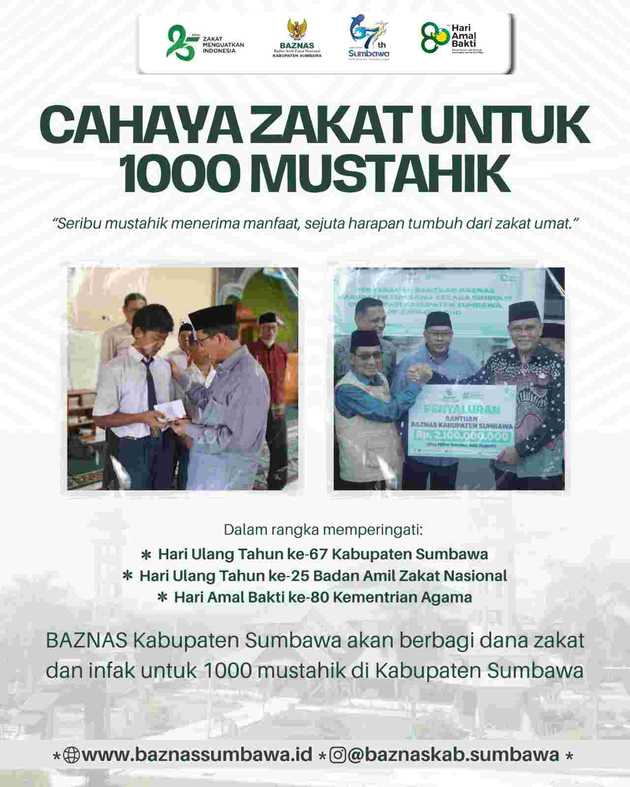 Cahaya Zakat untuk 1000 mustahik
